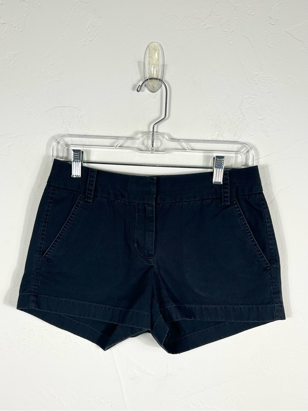 J.Crew Women's Broken-In Chino Shorts Navy Blue/Black Cotton Size 0